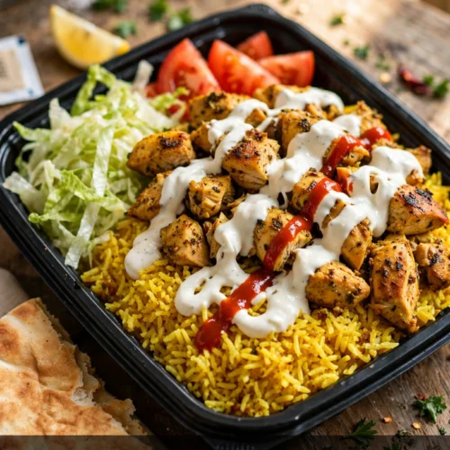 Halal Cart Chicken and Rice Recipe (NYC-Style) - featured