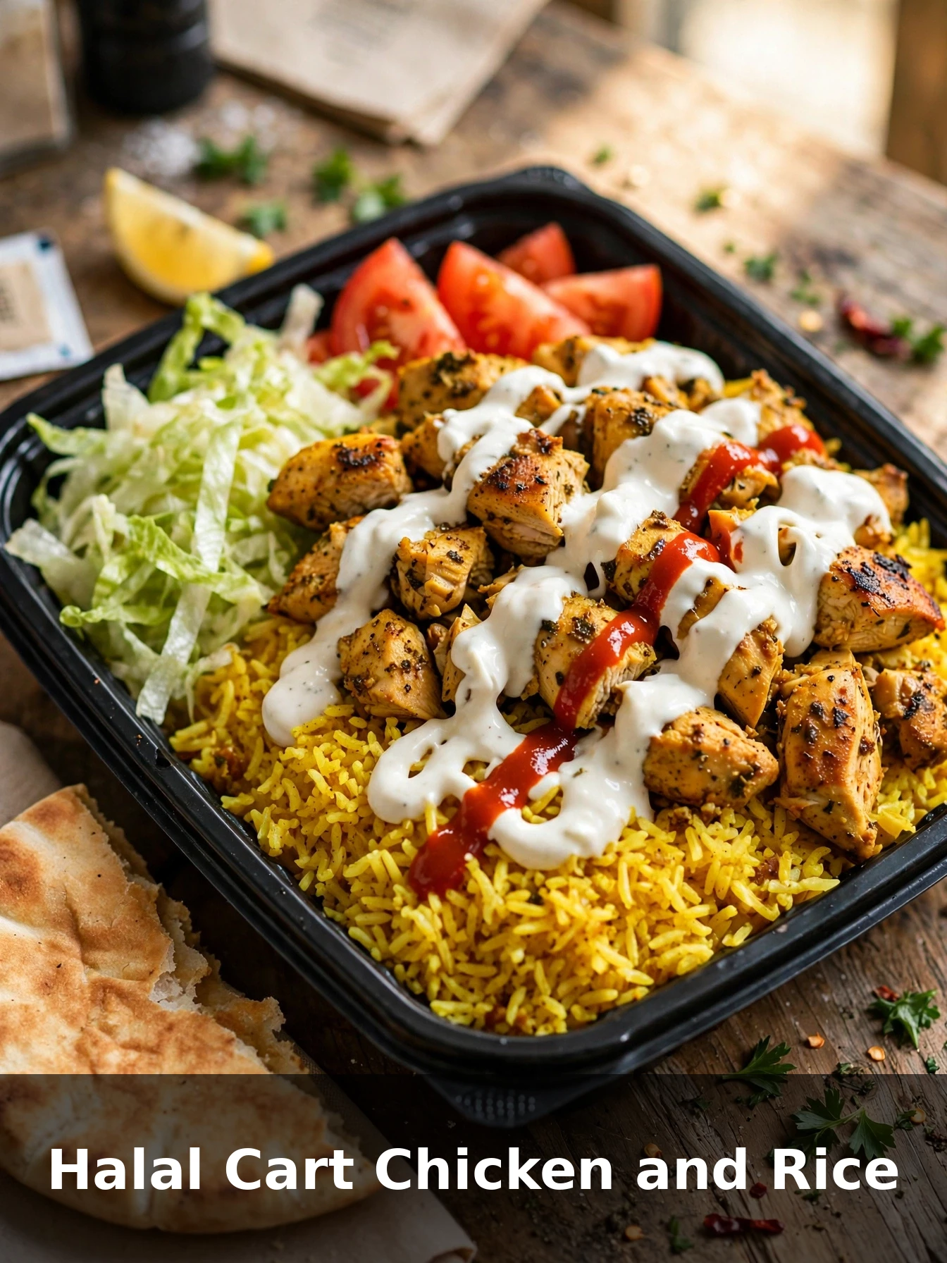 Halal Cart Chicken and Rice Recipe (NYC-Style) - featured