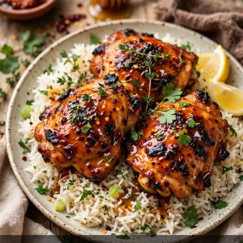 Hot Honey Harissa Chicken Recipe (Sweet & Spicy) - featured
